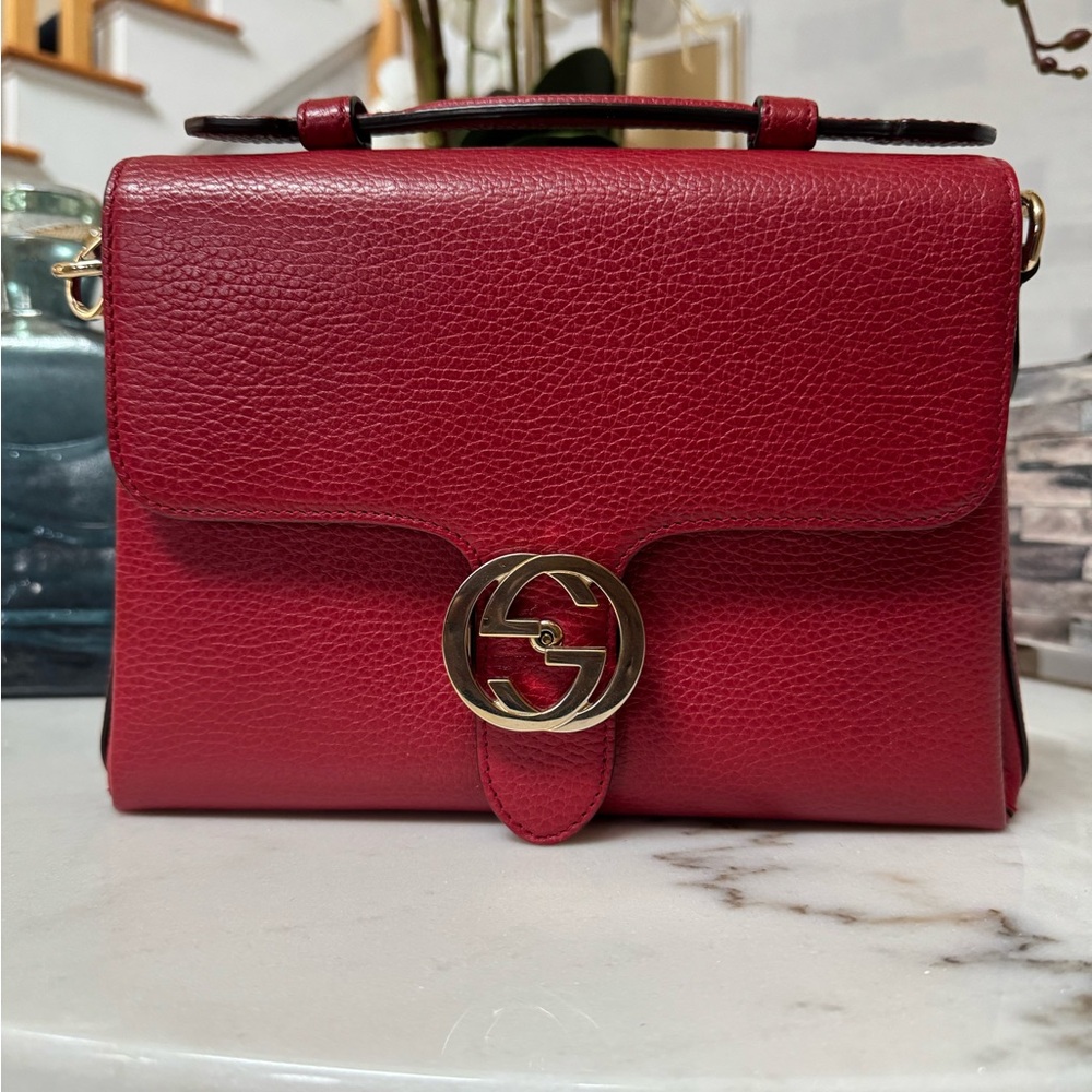 Gucci Crimson Leather Satchel